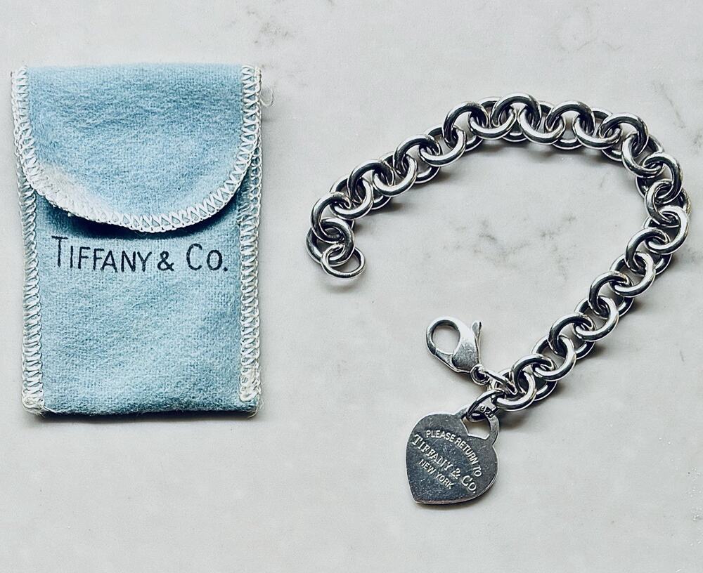 Tiffany & Co Return To Tiffany Heart Tag Bracelet 925 7.5” 36.7g Pouch